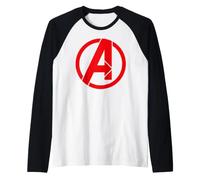 Marvel Avengers Classic Minimalist Red Team Large Chest Logo Manche Raglan