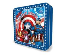 Marvel Avengers - Coffret métal Disney - Mon coffret héros - 1 livre de coloriage, 6 petits crayons, des stickers métallisés, des tattoos métallisés, 4 papertoys coloriage + stickers + tattos - Collec