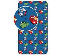Marvel Avengers - Drap-housse Iron Man Hulk Captain America - Pour lit simple - 90 x 200 cm + 25 cm - 100 % coton