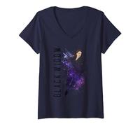 Marvel Avengers Endgame Black Widow Galaxy Painted T-Shirt avec Col en V