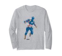 Marvel Avengers Endgame Captain America Blurred Water Color Manche Longue