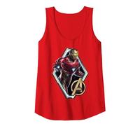 Marvel Avengers Endgame Iron Man Logo Débardeur, Femme, Rouge, XXL