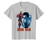 Marvel Avengers Endgame Iron Man Side Profile T-Shirt, Enfant, Argent, 10 Ans