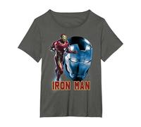 Marvel Avengers Endgame Iron Man Side Profile T-Shirt, Femme Grandes Tailles, Asphalte, 1X