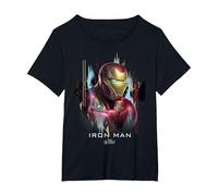 Marvel Avengers Endgame Iron Man Splatter T-Shirt, Femme Grandes Tailles, Noir, 5X