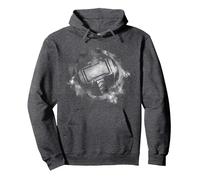Marvel Avengers Endgame Thor Spray Paint Logo Sweat à Capuche, Unisexe pour Adultes, Chiné Foncé, S