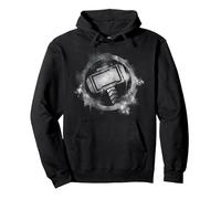 Marvel Avengers Endgame Thor Spray Paint Logo Sweat à Capuche, Unisexe pour Adultes, Noir, M