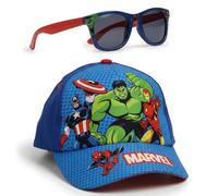 Marvel Avengers Ensemble Lunettes de Soleil et Casquette de Baseball | Accessoires pour Enfants Casquette d’Été Légère et Lunettes de Soleil UV400 pour la Plage et les Vacances