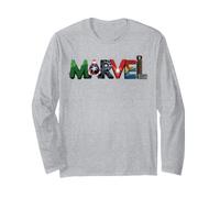 Marvel Avengers Ensemble Symbols Forming Classic Marval Logo Manche Longue