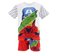 Marvel Avengers, Ensemble T Shirt + Short Garçon (Blanc,6 ans)
