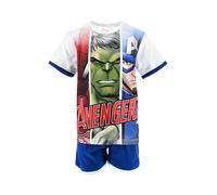 Marvel Avengers, Ensemble T Shirt + Short Garçon (Blanc,8 Ans)