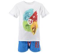 Marvel Avengers, Ensemble T Shirt + Short Garçon (Blanc,8 ans)