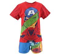 Marvel Avengers, Ensemble T Shirt + Short Garçon (Rouge,10 ans)