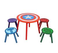Marvel Avengers Ensemble Table et Tabouret pour 4 Personnes, Peut Supporter Jusqu’à 30 kg par Tabouret, Parfait pour Les Jeux et Les activités - Petit, Multicolore