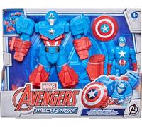Marvel Avengers - Figurine Captain America Deluxe et armure Mech Strike - 15 cm