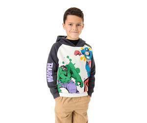 Marvel Avengers garçons Sweat-Shirt à Capuche | Sweat Graphique de Super-héros Bicolore pour Enfants en Gris | Captain America l’Incroyable Hulk Aquarelle Bande dessinée vêtements | Film Art