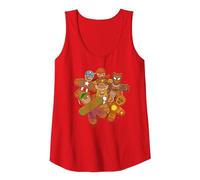 Marvel Avengers Gingerbread Cookie Plate Holiday Débardeur, Femme, Rouge, M