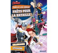 Marvel Avengers - Habille les héros - Prêts pour la bataille - Bloc de coloriage et autocollants - Dès 5 ans