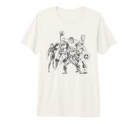 Marvel Avengers Hulk Iron Man Thor Cap & Black Widow Group T-Shirt Haut de Gamme