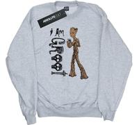 Marvel - "Avengers Infinity War I Am Teenage Groot" Sweat-shirt pour femme BI7025 (XXL) (Gris chiné)