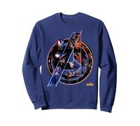 Marvel Avengers Infinity War Neon Team Sweatshirt, Unisexe pour Adultes, Bleu Marine, XXL