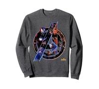 Marvel Avengers Infinity War Neon Team Sweatshirt, Unisexe pour Adultes, Chiné Foncé, S
