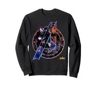 Marvel Avengers Infinity War Neon Team Sweatshirt, Unisexe pour Adultes, Noir, L