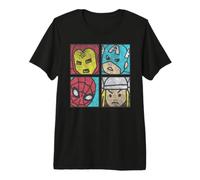 Marvel Avengers Iron Man Spider-Man Thor Captain America T-Shirt Haut de Gamme