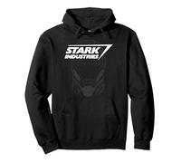 Marvel Avengers Iron Man Stark Industries Sweat à Capuche, Unisexe pour Adultes, Noir, L