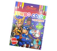 Marvel Avengers - Livre de coloriage Jumbo - 256 pages de coloriage et 4 feuilles d'autocollants - super-héros - coloriage - bricolage