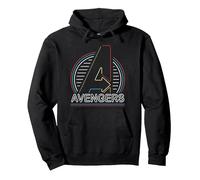 Marvel Avengers Logo in Neon Lights Sweat à Capuche, Unisexe pour Adultes, Noir, XL