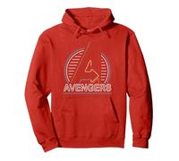 Marvel Avengers Logo in Neon Lights Sweat à Capuche, Unisexe pour Adultes, Rouge, M