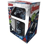 Marvel Avengers - Mug + Sous-Verre + Porte-clés - Coffret cadeau officiel