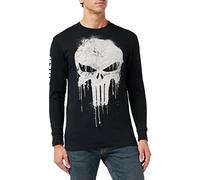 Marvel Avengers Punisher Skull T-Shirt À Manches Longues, Noir (Black Blk), (Taille Fabricant: Large) Homme