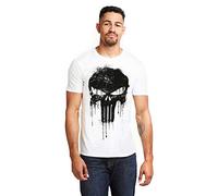Marvel Avengers Punisher Skull T-Shirt Homme, Blanc (White White), SMALL