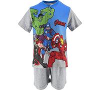 Marvel Avengers - Pyjama 2 pièces super-héros Avengers T-shirt à manches courtes et short pour enfants et adolescents, gris, 3 ans