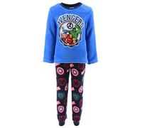 Marvel Avengers Pyjama pour Garçon, T-Shirt et Pantalon Long pour Enfant, Pyjama 2 Pièces en Velours Polaire Douce, Cadeau pour Garçons, Tailles 4 a 10 Ans (FR/ES, Âge, 8 Ans, Taille Normale, Bleu)