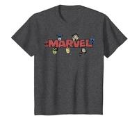 Marvel Avengers Retro Style Logo T-Shirt, Enfant, Chiné Foncé, 3 Ans
