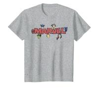Marvel Avengers Retro Style Logo T-Shirt, Enfant, Gris Chiné, 6 Ans