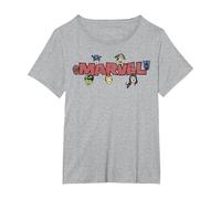 Marvel Avengers Retro Style Logo T-Shirt, Femme Grandes Tailles, Gris Chiné, 4X