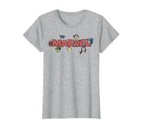 Marvel Avengers Retro Style Logo T-Shirt, Femme, Gris Chiné, 3XL