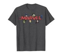 Marvel Avengers Retro Style Logo T-Shirt, Homme, Chiné Foncé, 3XL