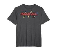 Marvel Avengers Retro Style Logo T-Shirt, Homme Grandes Tailles, Chiné Foncé, 2X Tall