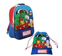 Marvel Avengers Sac à Dos et Sac de Sport pour Garçon, Design Captain America Hulk Iron Man Thor Sac à Dos D'école pour Enfants, Sac à Dos de Voyage, Cadeau pour Garçon