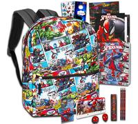 Marvel Avengers Sac a dos Set Boys Girls Girls Kids - 7 PC Bundle with Avengers Superhero School Bag Fold Adder Stickers et plus (Marvel School S