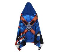 Marvel Avengers Serviette à Capuche pour Enfants, Captain America, 70 x 140 cm, Taille Unique