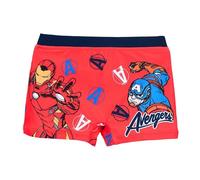 Marvel Avengers Short de Bain Garçon, Motif Iron Man et Captain America Maillots de Bain Enfant, Tailles 4 à 10 Ans (FR/ES, Âge, 6 Ans, Taille Normale, Rouge)