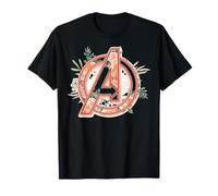 Marvel Avengers Soft Floral Fill Logo T-Shirt