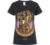 Marvel Avengers T-shirt femme Infinity War avec poing de Thanos NS4877 (S) (Noir)