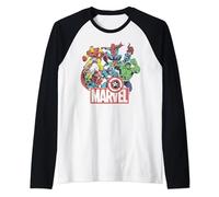 Marvel Avengers Team Retro Comic Vintage Manche Raglan